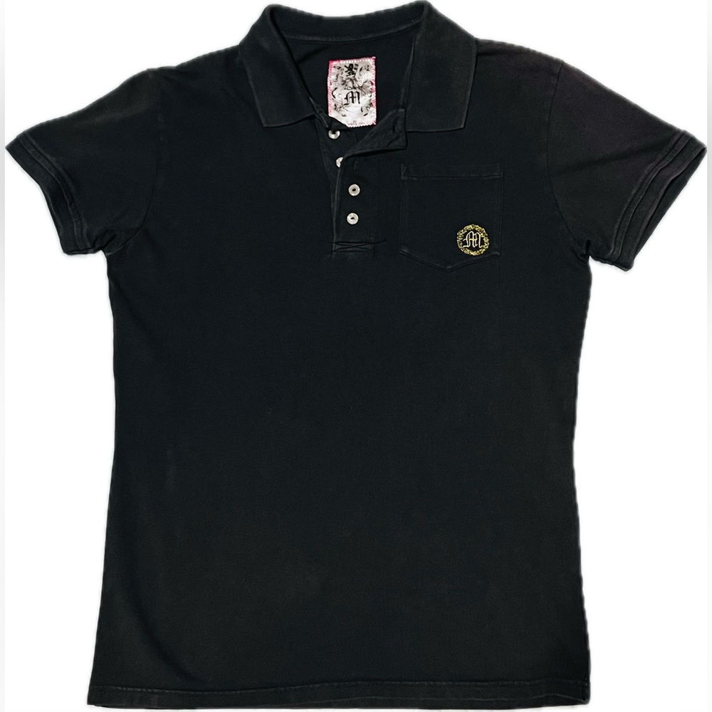 Morphine Generation Medium Polo Shirt Skull on Back 19.5” Pit to Pit